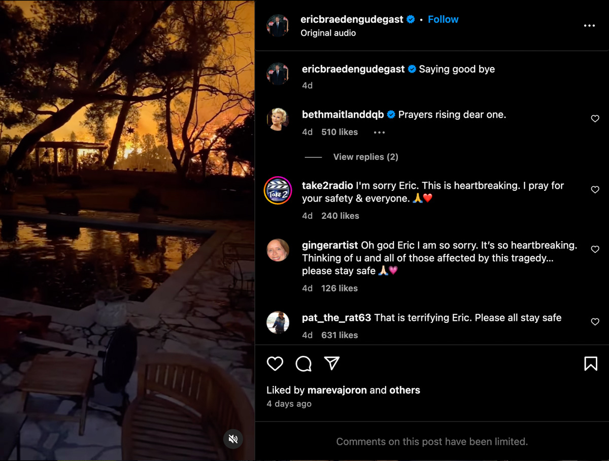 A Devastated Y&R Eric Braeden Speaks Out About The Loss Of His Home